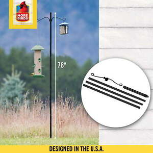 New ListingMetal Bird Feeder Pole, Black, 78-inch