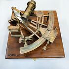 Vintage Maritime Brass Nautical 8 inches Sextant with Wooden Box Marine design