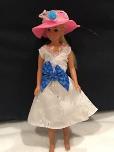 For Barbie Skipper Size Homemade Vintage Style Summer Dress TLC Old Hat No Doll
