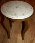 ANTIQUE VICTORIAN MARBLE TOP MADE IN ITALY SOLID WOOD SMALL END TABLE 17 1/4