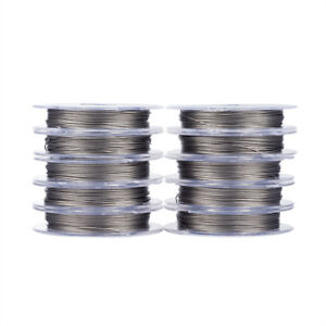 10 Rolls Stainless Steel Beading Wire Metal Tiger Tail Thin String Spool 0.38mm