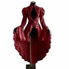 Steampunk Corset Dress Plus Size Gothic Long Renaissance Breathable Lace Dress