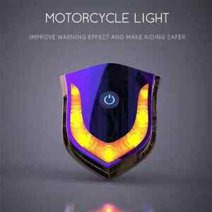 New Motorcycle Helmet LED Light Wireless USB Warning Safety Lamp Accessories 1pc
