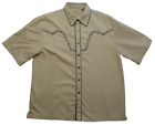 Scully XL Diamond Pearl Snap Western Shirt Short Sleeve Cowboy Rayon Polyester