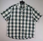 Carhartt Men's Green Plaid Short Sleeve Relaxed Fit Button-Up Shirt Size Large