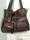 Fossil Fifty-Four Large Brown Leather Shoulder Bucket Bag $289