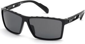 Adidas Sport SP0010 shiny black smoke polarized lenses 01D Sunglasses