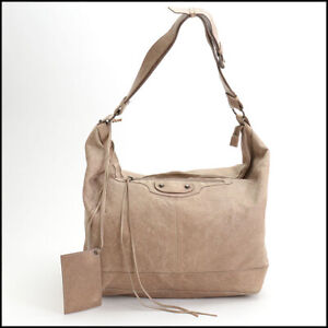 RDC13314 Authentic Balenciaga Seigle Tan Lambskin Courier Messenger Bag