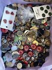 Huge Lot Antique Vintage Buttons Large Variety Mixed Colors & Shapes
