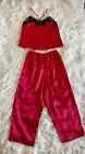 Vintage Lingerie 2 Piece Set  AVON Intimates Pajamas Siren Red  small Holidays