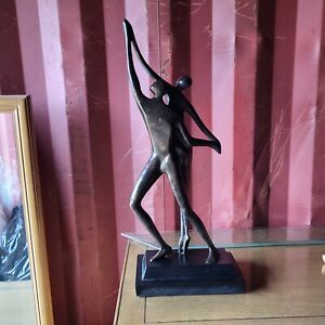 New ListingDancers Sculpture Tin Bronze Figure Art Couple Figurine 2' FRN