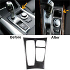 Carbon Fiber Interior Gear Shift Cover Trim For BMW X5 E70 X6 E71 2008-13 Type A (For: 2009 BMW X5)