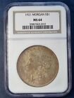 1921 Morgan Silver Dollar $1 Graded NGC MS64 Uncirculated Toned #75897
