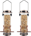 Wild Bird Feeders for Outdoors Hanging 2 Pack Stainless Steel Tube