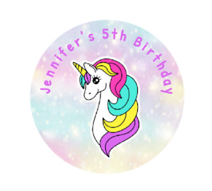 30 personalized Unicorn stickers, labels, tags birthday party decorations favors