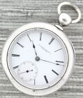 Antique 18 Size Rockford Illinois Key Wind Pocket Watch Dueber Heavy Coin Silver