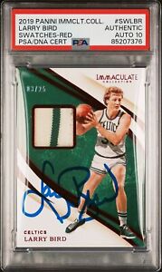 Larry Bird 2019 Panini Immaculate Game Used Patch Card Auto Graded PSA 10 3/25