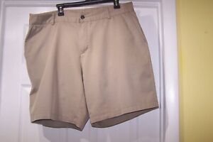 Adidas Climalite Mens Golf Shorts Tan Size 40 Polyester 10 Inch