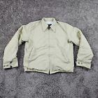 VINTAGE Sears Jacket Mens Medium M Beige Outerwear Fleece Lined Full Zip Pockets