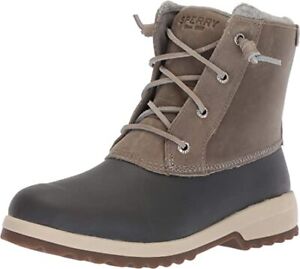 Sperry Women's Maritime Repel Snow Boot Leather Grey Size 8.5