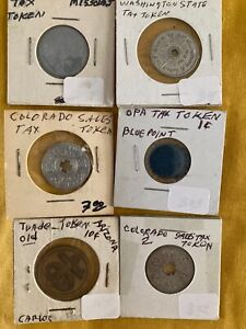 Lot State Sales Tax/Trade Tokens-  6 pieces