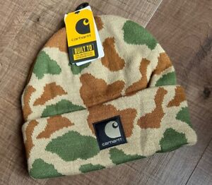 CARHARTT - Knit Camo Beanie - Stocking Hat - Winter Cap - Rare! - Deadstock