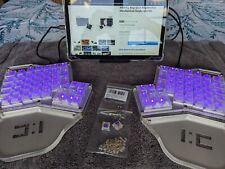 Input Club Infinity Ergodox Mechanical Keyboard with LEDs & Zealio Clear/Purple