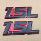 2x Metal Black & Red 1.5L Auto Badge Wing Fender Sticker Sport Car Emblem Decal (For: Nissan)