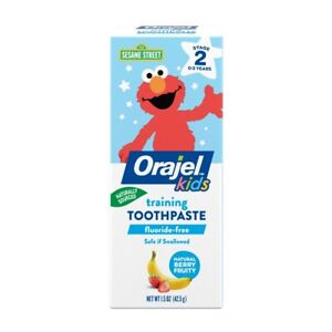 2PACK Orajel Elmo FluorideFree Training Toothpaste, Fun, One Tube