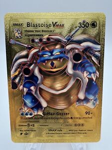 Blastoise VMAX Gold Foil Pokemon Fan Art Card