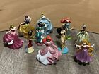 Disney Princess Glitter Sparkle Figurines Figures PVC Cake Toppers Lot of 10