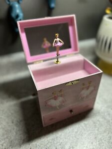 Ballerina Fairies Music Jewelry Box -Works And Sounds Beautifully Pink Charming