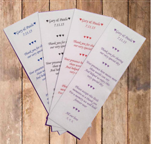 50 x Personalised Wedding Scrolls Mini Favours Wedding Poem Table Thank You