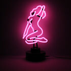 Pinup Calendar Girl Neon Sign Handmade Glass Light Sculpture Table Lamp 34CM UK