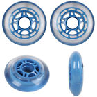 Roller Hockey Wheels Indoor 76mm 78A Soft Inline Skate Clear/Blue 4 Pack