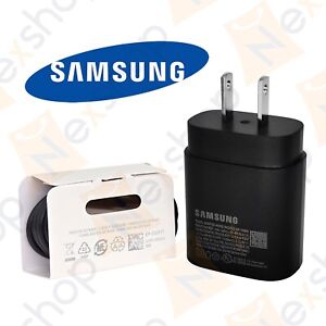 Original Samsung Galaxy S24 S23 25W Super Fast Wall Charger & USB-C Data Cable