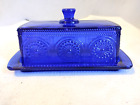 PIONEER WOMAN LARGE COBALT BLUE ADELINE GLASS COVERED BUTTER DISH