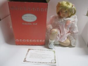 Vintage Porcelain Treasures Doll Pouting Priscilla 1997 Original Box COA