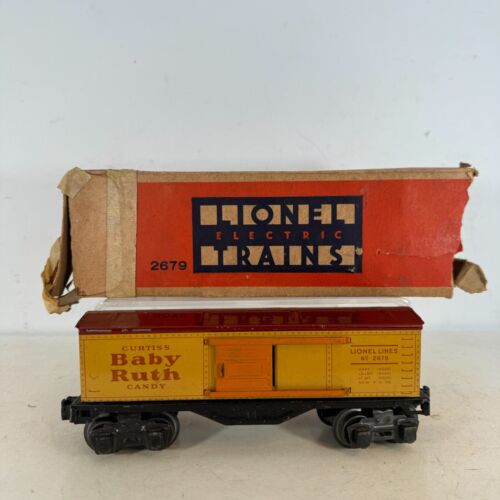 Lionel Lines 2679 O Gauge Prewar Yellow Tinplate Curtiss Baby Ruth Candy Boxcar