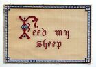 New ListingFEED MY SHEEP Antique Punch Punched Paper Sampler on perforated paper unframed