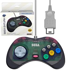 Retro-Bit Official Sega Saturn Controller Pad Original Port Slate Grey 6E