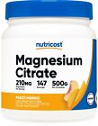 Nutricost Magnesium Citrate Powder (Peach Mango, 500 Gram), 210mg Per Serving