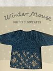 Maileg Winter Mouse Knotted Blue And Tan Sweater Item No 17-3309-01