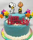 Charlie Brown - Snoopy Birthday Cake Topper Set BRAND NEW 3 Inches