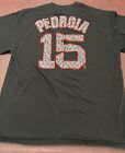 Boston Red Sox Pedroia Majestic Men's Short Sleeve Black T-shirt Size XLarge XL