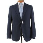 Caruso NWD 100% Cotton Sport Coat Size 50R (40R US) In Blue Houndstooth
