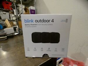 Blink Outdoor 4 4th Gen Wire-free Smart Black Security Battery 3 Camera System