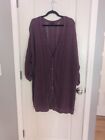 Torrid Women's Plus Size 5X 5 Purple Knit Button Long Sweater Cardigan