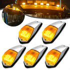 5x 31 LED Cab Roof Marker Clearance Lights Amber Chrome For Peterbilt Kenworth (For: Freightliner Columbia)