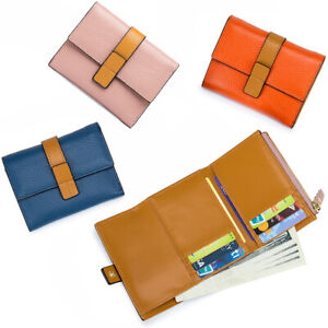 100% Soft Genuine Leather Trifold Wallet for Women Small Clutch Handbag Purse US